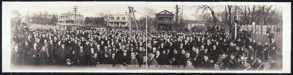 Cornerstone laying, Stansbury Lodge No. 24, Brightwood, D.C., Nov. 21, 1919